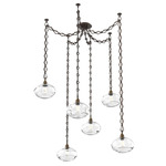 Coppa Diamond Chain Swag Chandelier - Flat Bronze / Optic Clear