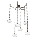 Coppa Oval Chain Swag Chandelier - Flat Bronze / Optic Clear
