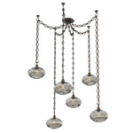 Coppa Diamond Chain Swag Chandelier - Flat Bronze / Optic Smoke