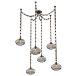 Coppa Rectangular Chain Swag Chandelier - Flat Bronze / Optic Smoke
