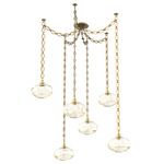 Coppa Oval Chain Swag Chandelier - Gilded Brass / Optic Amber
