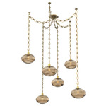 Coppa Diamond Chain Swag Chandelier - Gilded Brass / Optic Bronze