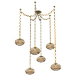 Coppa Oval Chain Swag Chandelier - Gilded Brass / Optic Bronze