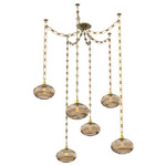 Coppa Rectangular Chain Swag Chandelier - Gilded Brass / Optic Bronze