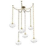 Coppa Diamond Chain Swag Chandelier - Gilded Brass / Optic Clear