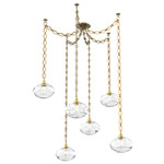 Coppa Oval Chain Swag Chandelier - Gilded Brass / Optic Clear
