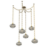 Coppa Diamond Chain Swag Chandelier - Gilded Brass / Optic Smoke