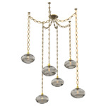 Coppa Oval Chain Swag Chandelier - Gilded Brass / Optic Smoke