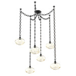 Coppa Diamond Chain Swag Chandelier - Matte Black / Optic Amber