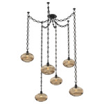 Coppa Diamond Chain Swag Chandelier - Matte Black / Optic Bronze