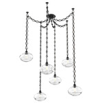 Coppa Diamond Chain Swag Chandelier - Matte Black / Optic Clear