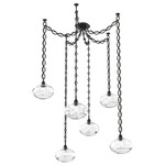 Coppa Oval Chain Swag Chandelier - Matte Black / Optic Clear