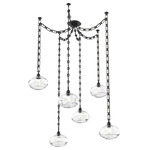 Coppa Rectangular Chain Swag Chandelier - Matte Black / Optic Clear