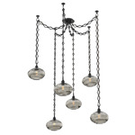 Coppa Diamond Chain Swag Chandelier - Matte Black / Optic Smoke