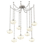 Coppa Diamond Chain Swag Chandelier - Beige Silver / Optic Amber