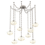 Coppa Oval Chain Swag Chandelier - Beige Silver / Optic Amber