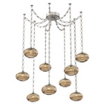 Coppa Diamond Chain Swag Chandelier - Beige Silver / Optic Bronze