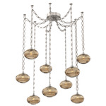 Coppa Oval Chain Swag Chandelier - Beige Silver / Optic Bronze