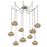 Coppa Rectangular Chain Swag Chandelier - Beige Silver / Optic Bronze