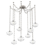 Coppa Diamond Chain Swag Chandelier - Beige Silver / Optic Clear