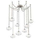Coppa Oval Chain Swag Chandelier - Beige Silver / Optic Clear