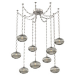 Coppa Diamond Chain Swag Chandelier - Beige Silver / Optic Smoke