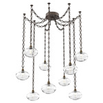 Coppa Diamond Chain Swag Chandelier - Flat Bronze / Optic Clear