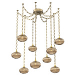 Coppa Diamond Chain Swag Chandelier - Gilded Brass / Optic Bronze