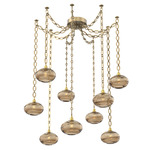 Coppa Oval Chain Swag Chandelier - Gilded Brass / Optic Bronze