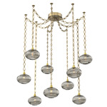 Coppa Diamond Chain Swag Chandelier - Gilded Brass / Optic Smoke