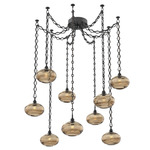 Coppa Diamond Chain Swag Chandelier - Matte Black / Optic Bronze