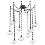 Coppa Diamond Chain Swag Chandelier - Matte Black / Optic Clear