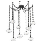 Coppa Oval Chain Swag Chandelier - Matte Black / Optic Clear