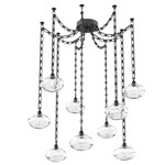 Coppa Rectangular Chain Swag Chandelier - Matte Black / Optic Clear