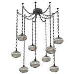 Coppa Diamond Chain Swag Chandelier - Matte Black / Optic Smoke