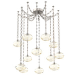 Coppa Oval Chain Swag Chandelier - Beige Silver / Optic Amber
