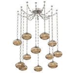 Coppa Diamond Chain Swag Chandelier - Beige Silver / Optic Bronze