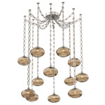 Coppa Oval Chain Swag Chandelier - Beige Silver / Optic Bronze