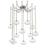 Coppa Oval Chain Swag Chandelier - Beige Silver / Optic Clear