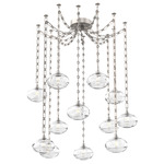 Coppa Rectangular Chain Swag Chandelier - Beige Silver / Optic Clear