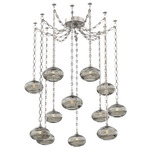 Coppa Diamond Chain Swag Chandelier - Beige Silver / Optic Smoke