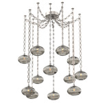 Coppa Oval Chain Swag Chandelier - Beige Silver / Optic Smoke
