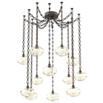 Coppa Diamond Chain Swag Chandelier - Flat Bronze / Optic Amber