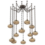 Coppa Diamond Chain Swag Chandelier - Flat Bronze / Optic Bronze