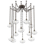 Coppa Diamond Chain Swag Chandelier - Flat Bronze / Optic Clear