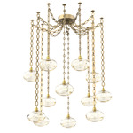 Coppa Oval Chain Swag Chandelier - Gilded Brass / Optic Amber