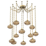 Coppa Diamond Chain Swag Chandelier - Gilded Brass / Optic Bronze