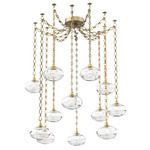 Coppa Diamond Chain Swag Chandelier - Gilded Brass / Optic Clear