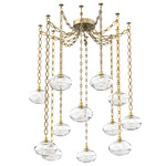 Coppa Oval Chain Swag Chandelier - Gilded Brass / Optic Clear