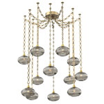 Coppa Diamond Chain Swag Chandelier - Gilded Brass / Optic Smoke